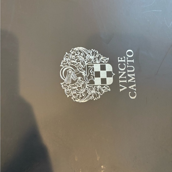 Vince Camuto Black Heeled Boots with Gold Buckle - Picture 6 of 10